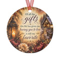 Having You To Love metal ornament | Christmas winter cottage lantern quote