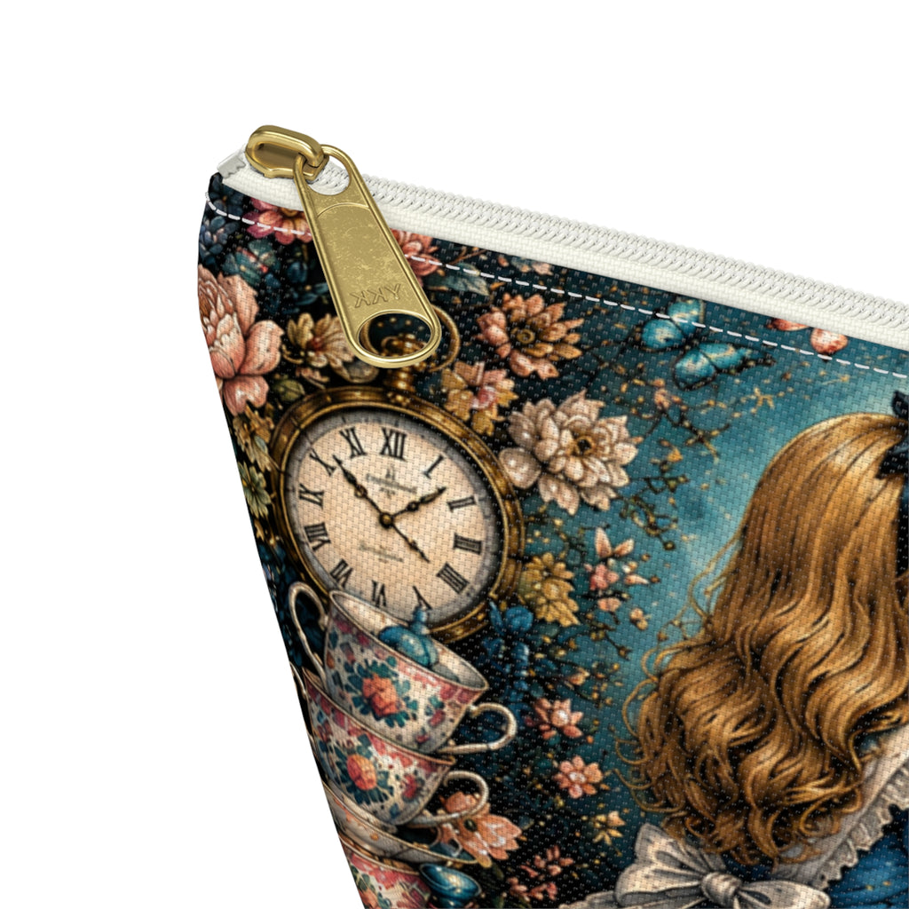 Alice in Wonderland illustration Accessory Pouch | Curiouser Curiouser T-bottom