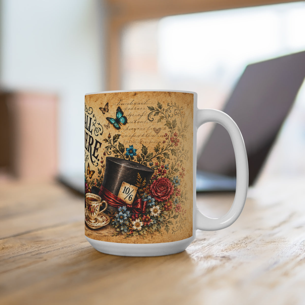 We Are All Mad Here Mug | Alice in Wonderland tea party design