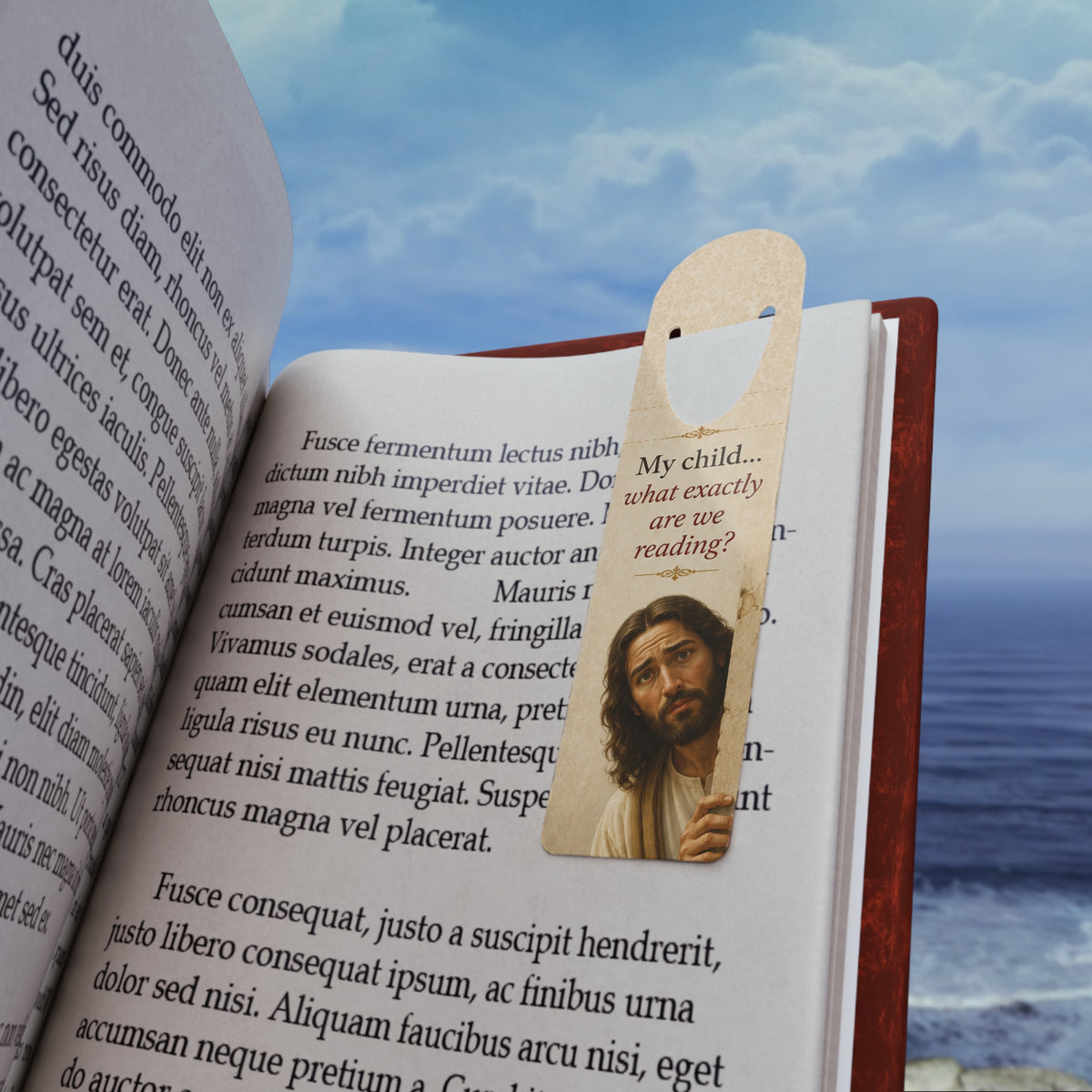 Jesus Peeking, My Child What Exactly Are We Reading? Bookmark | Religious Reading Humor