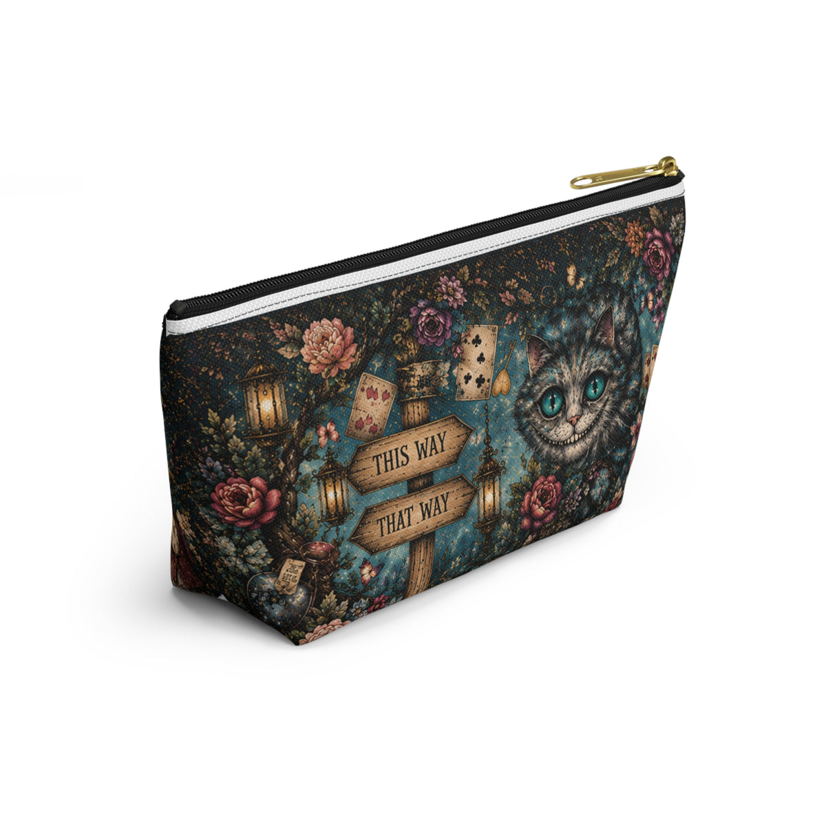 Alice in Wonderland illustration Accessory Pouch | Curiouser Curiouser T-bottom