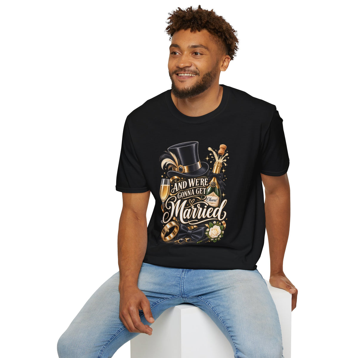 Going to the Chapel Couples T-Shirt | Wedding Veil Ring Bouquet Design