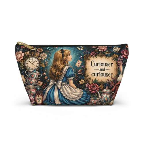 Alice in Wonderland illustration Accessory Pouch | Curiouser Curiouser T-bottom