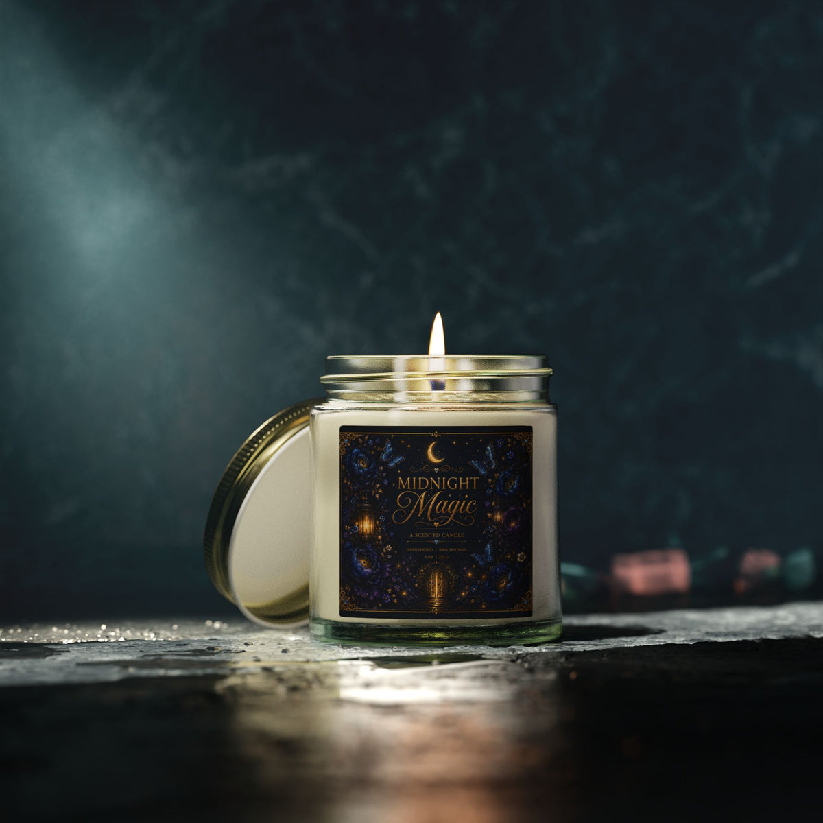 Midnight Magic Coconut Apricot Candle | 4oz 9oz Soy-Blend Jar