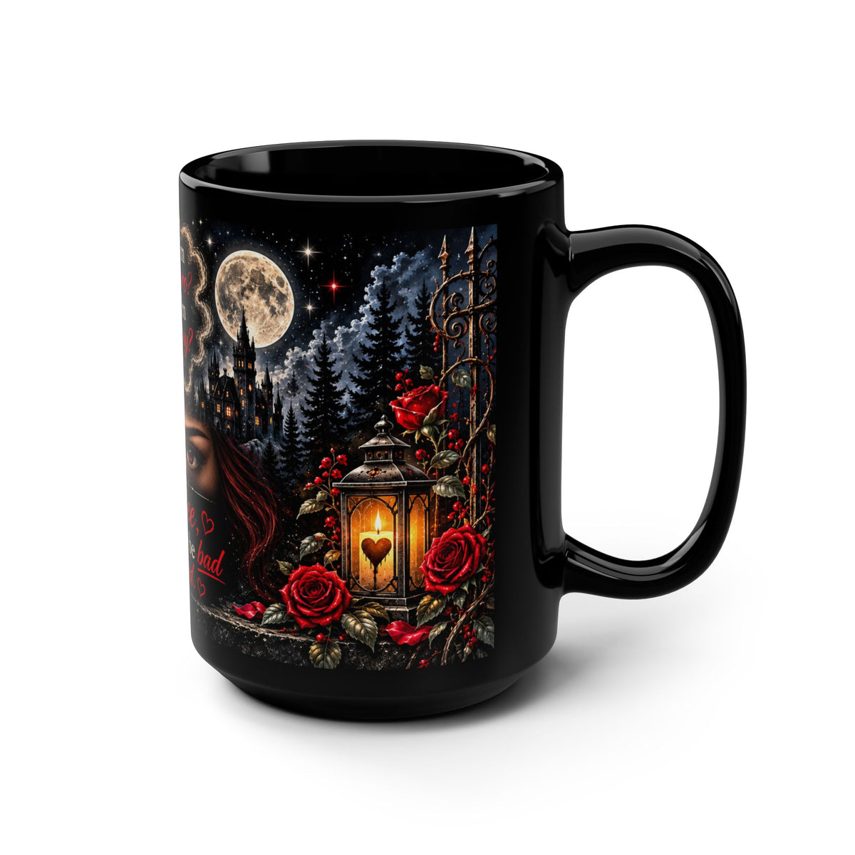 Twilight Inspired Dark Gothic Coffee Quote mug | Black 15oz ceramic