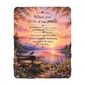 When You Think Of Me Smile Blanket | Memorial Sunset Landscape