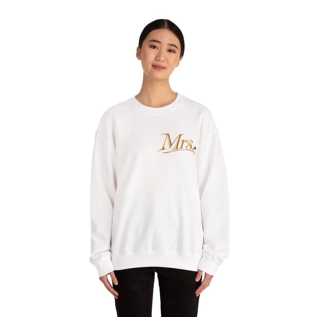 Just Eloped Mountain Scene Sweatshirt | Mrs. Script Chest Logo