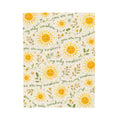You Are My Sunshine Velveteen Plush Blanket | Smiling Sun Floral Pattern