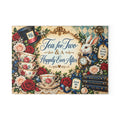 Tea for Two Alice in Wonderland Glass Cutting Board | White Rabbit, Teacups, Vintage Floral