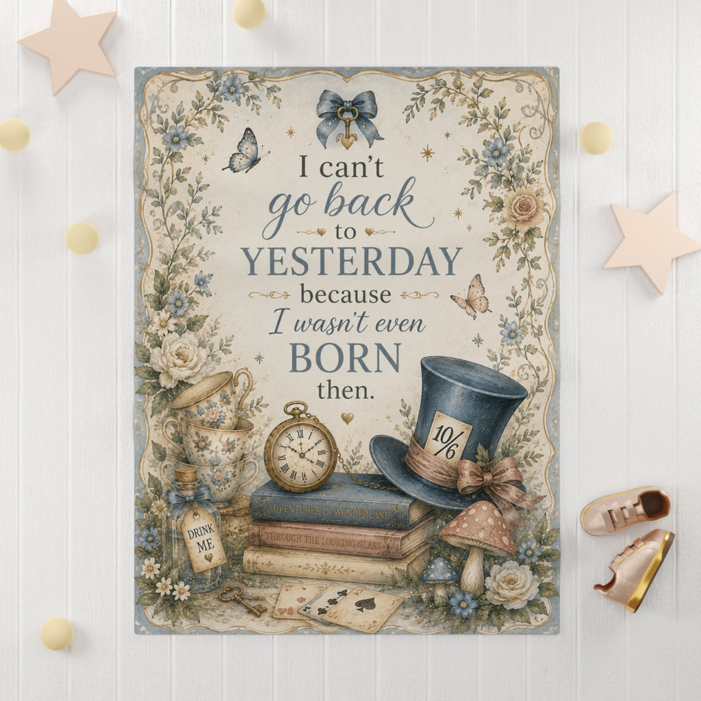 Little Wonderland quote Baby Blanket | vintage storybook design