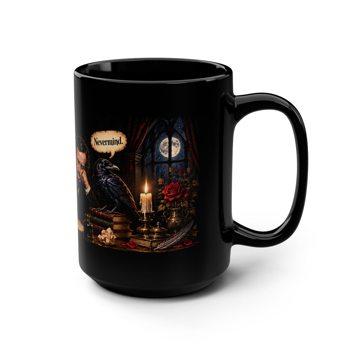The Passive Aggressive Raven mug | Black 15oz ceramic