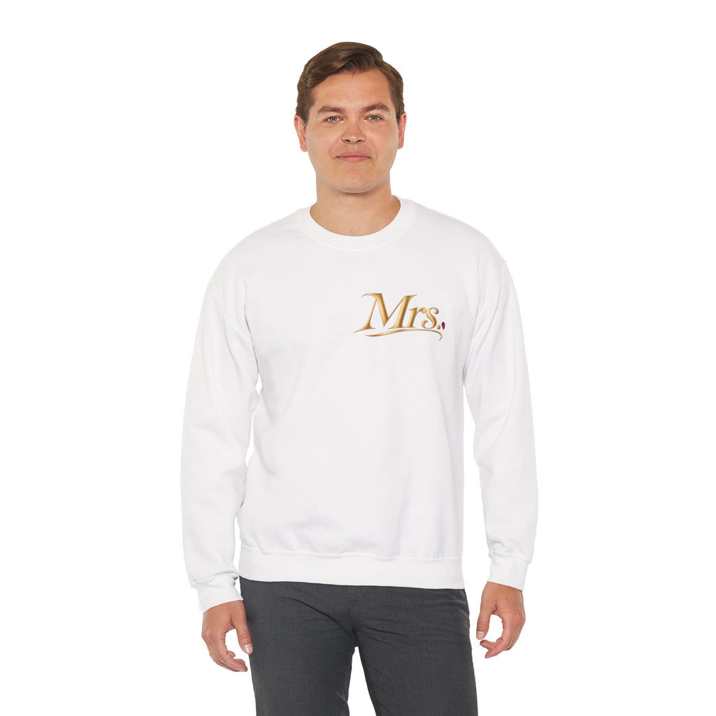 Just Eloped Mountain Scene Sweatshirt | Mrs. Script Chest Logo