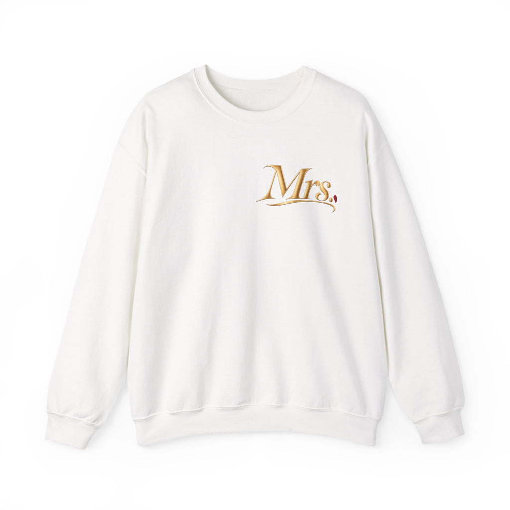 Just Eloped Mountain Scene Sweatshirt | Mrs. Script Chest Logo