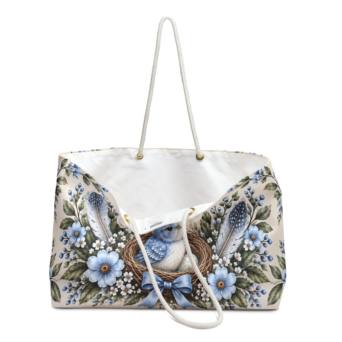 Little Nest Little One You Are So Loved Weekender Bag | Blue Bird Nest Floral