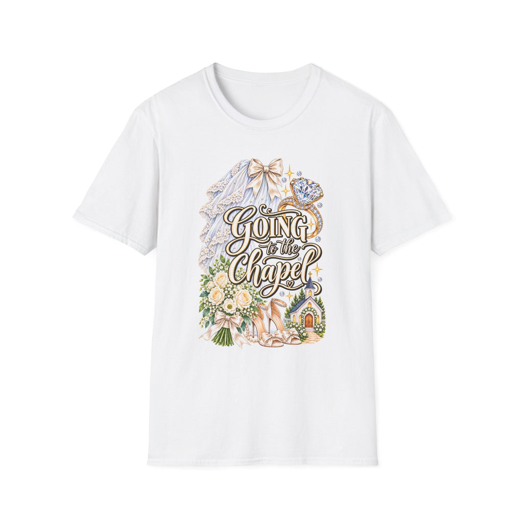 Going to the Chapel Couples T-Shirt | Wedding Veil Ring Bouquet Design