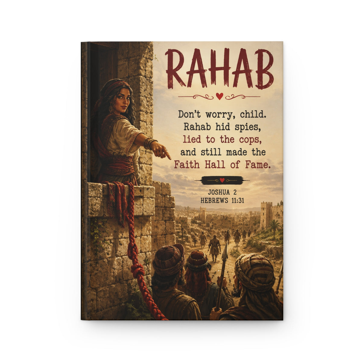 Rahab Bible Story Illustration Hardcover Journal | Faith Encouragement Notebook