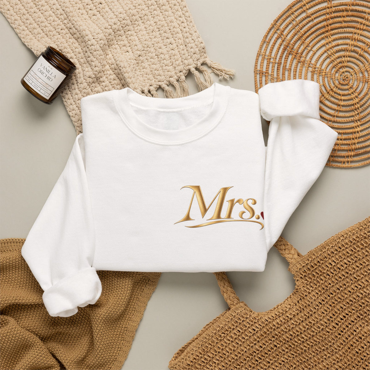 Just Eloped Mountain Scene Sweatshirt | Mrs. Script Chest Logo