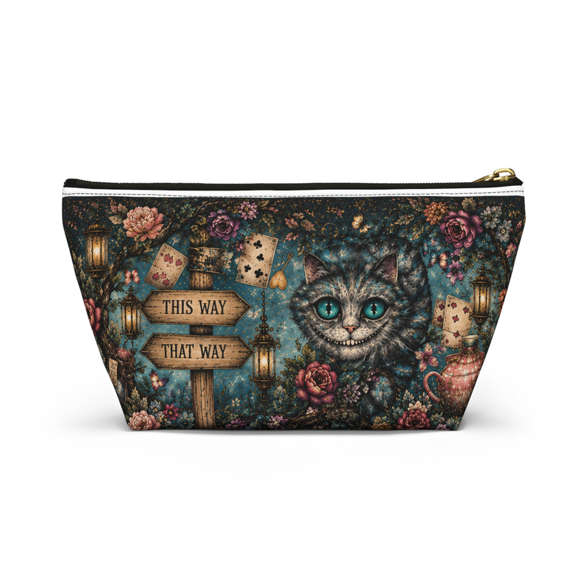 Alice in Wonderland illustration Accessory Pouch | Curiouser Curiouser T-bottom