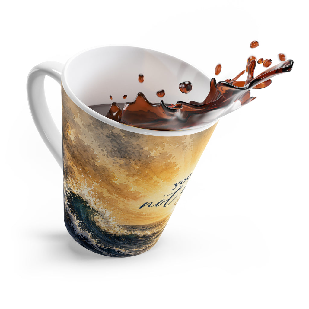 You Are Not Alone latte mug | ocean waves inspirational quote