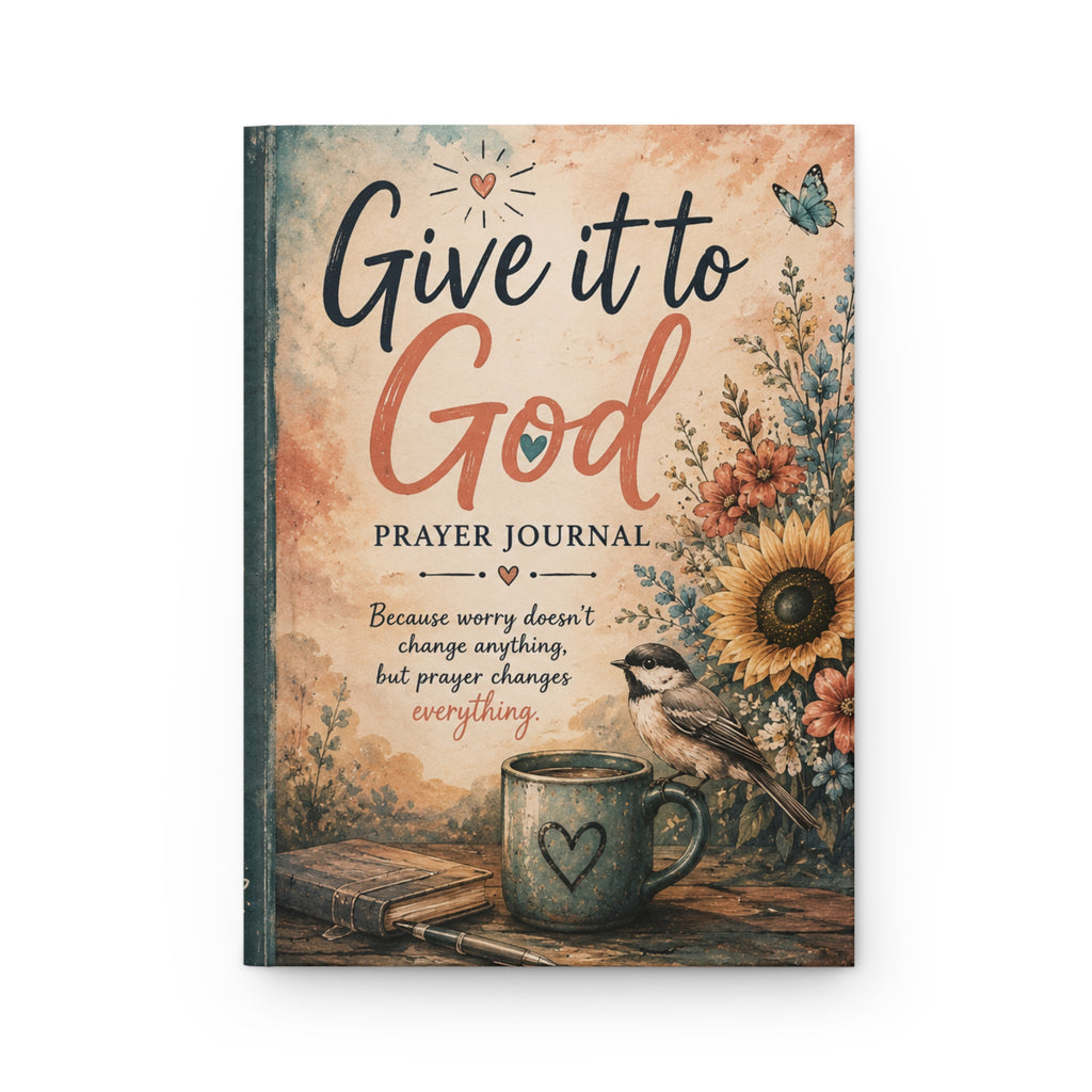 Give It to God Prayer Journal Hardcover | Christian Faith Notebook, Sunflower Design