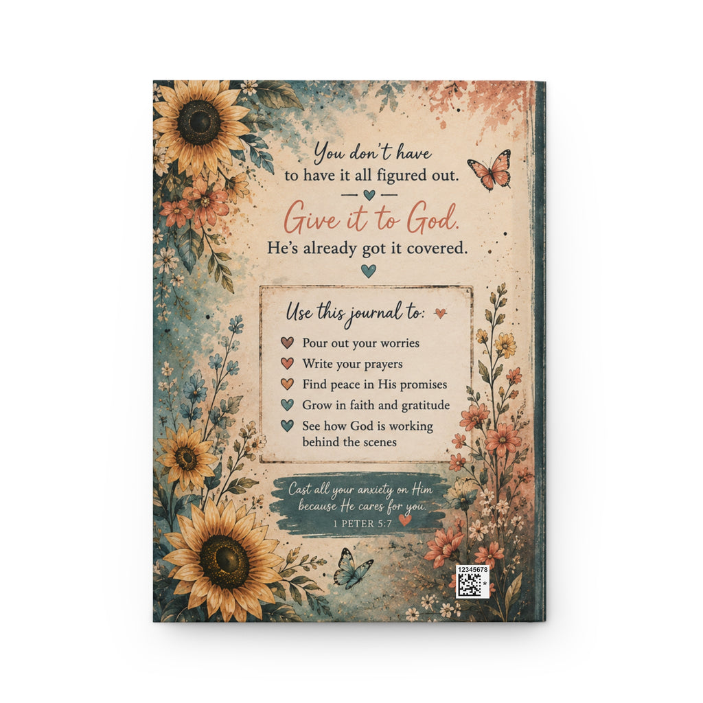 Give It to God Prayer Journal Hardcover | Christian Faith Notebook, Sunflower Design
