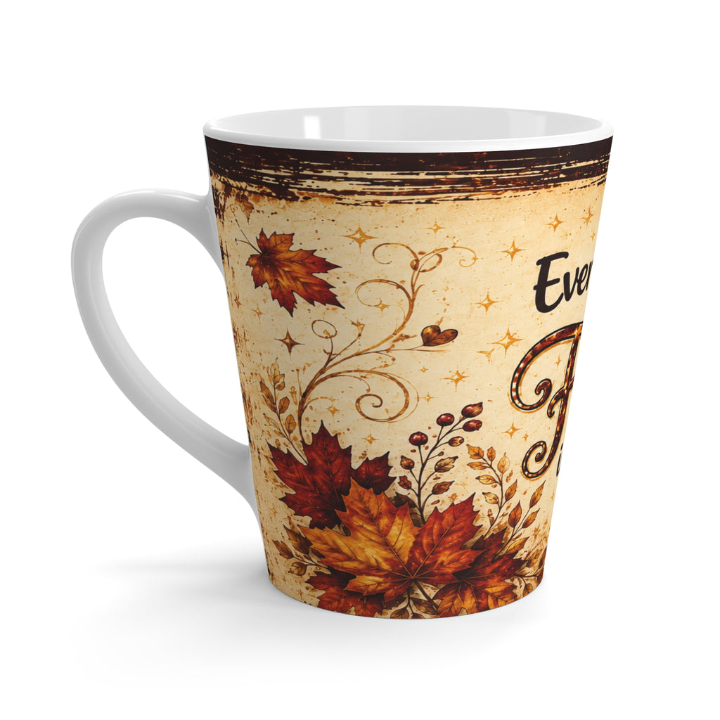 Everything Will Fall Into Place Latte Mug | Autumn Leaves, Rustic Fall Quote