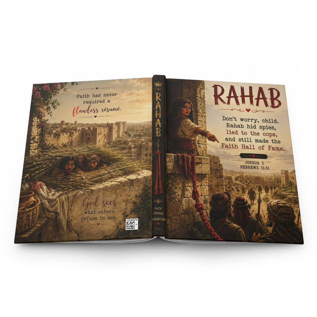 Rahab Bible Story Illustration Hardcover Journal | Faith Encouragement Notebook