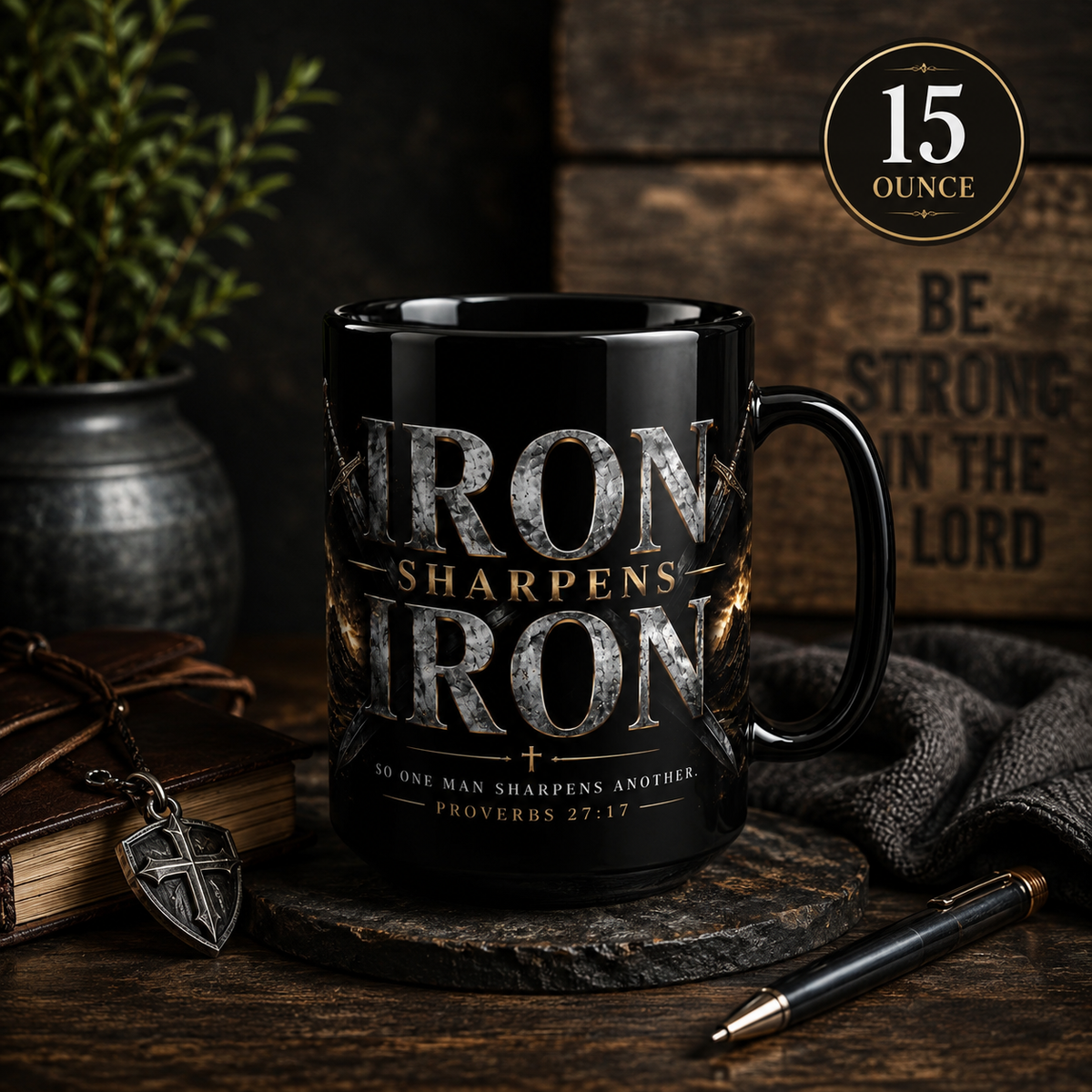 Iron Sharpens Iron Mug | Proverbs 27:17 Scripture Coffee Cup