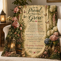 I'm So Proud to Watch You Grow Velveteen Plush Blanket | Floral Butterfly Keepsake