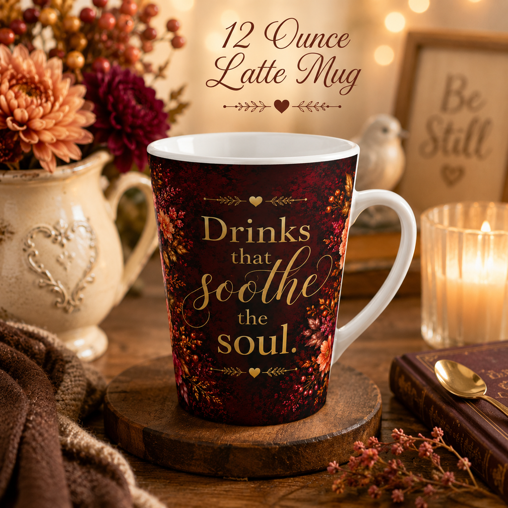 Drinks That Soothe The Soul Mug | Floral Autumn Tea Coffee Ceramic
