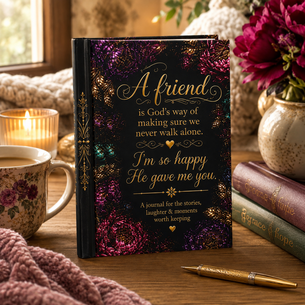 A Friend is God's Way Saying I'm So Happy He Gave Me You Journal Hardcover