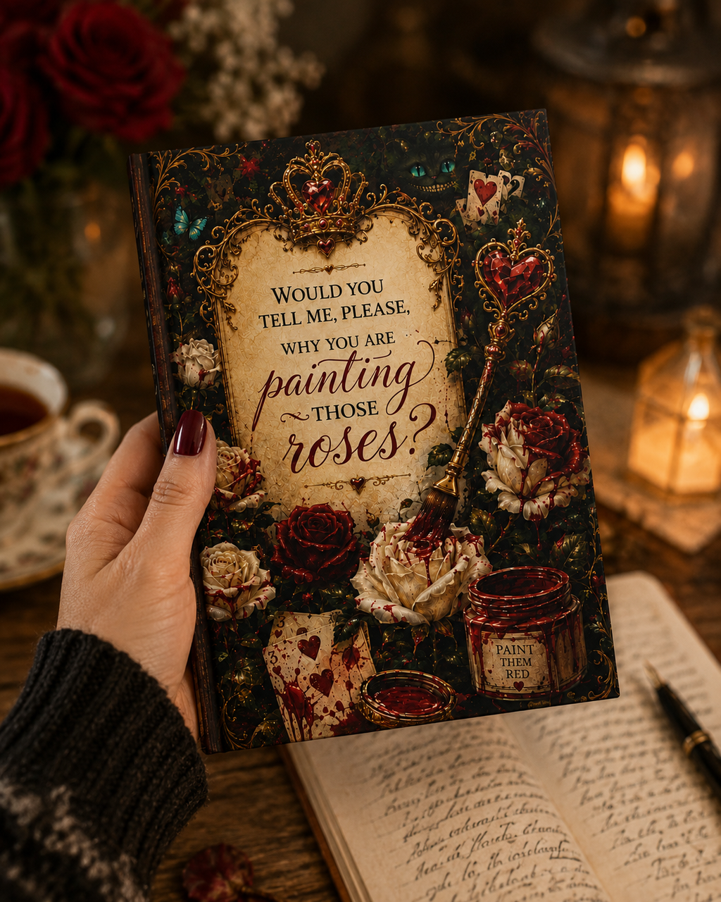 Alice in Wonderland Roses Journal Hardcover
