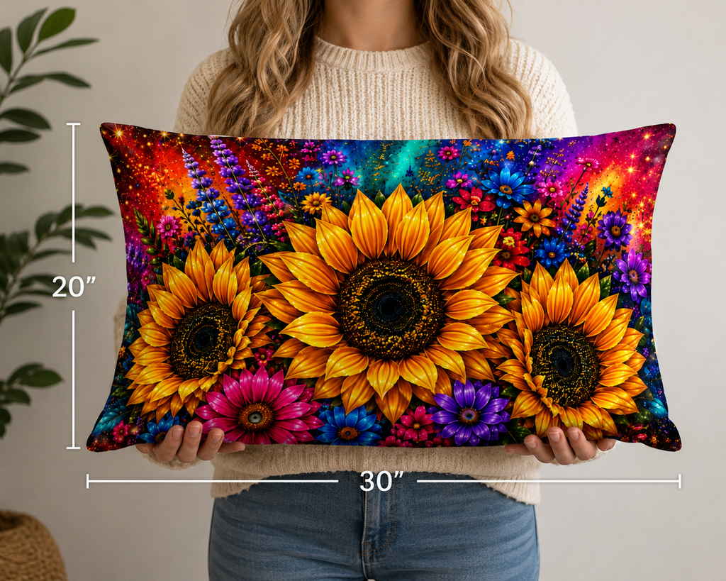 Sunflower Bouquet Satin Pillowcase | Vibrant Floral Body Pillowcase