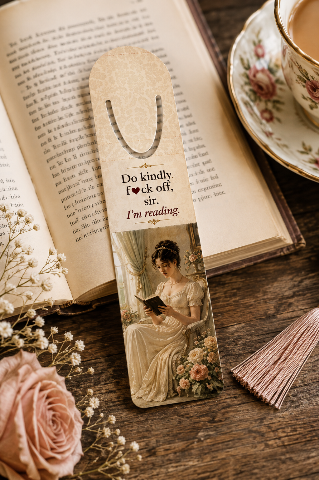 Do kindly f*ck off sir I'm reading Bookmark | Vintage Lady Reading