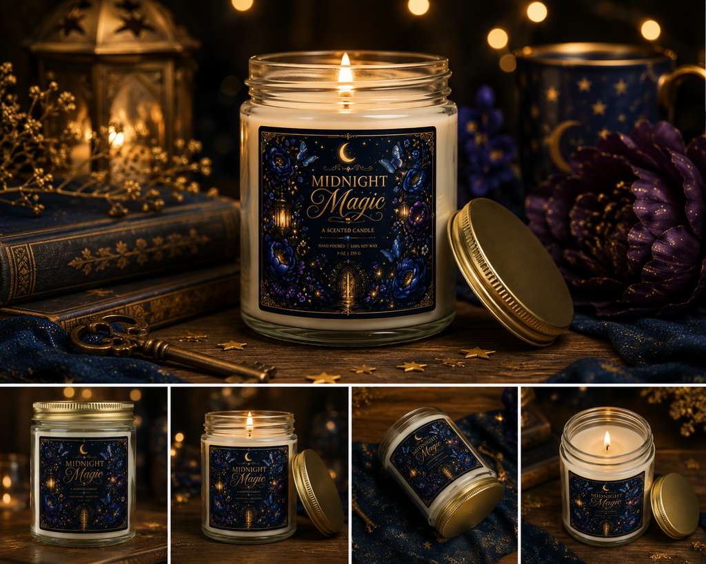 Midnight Magic Coconut Apricot Candle | 4oz 9oz Soy-Blend Jar