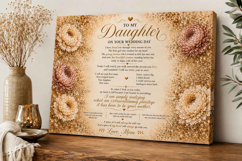 To My Daughter Wedding Poem Canvas