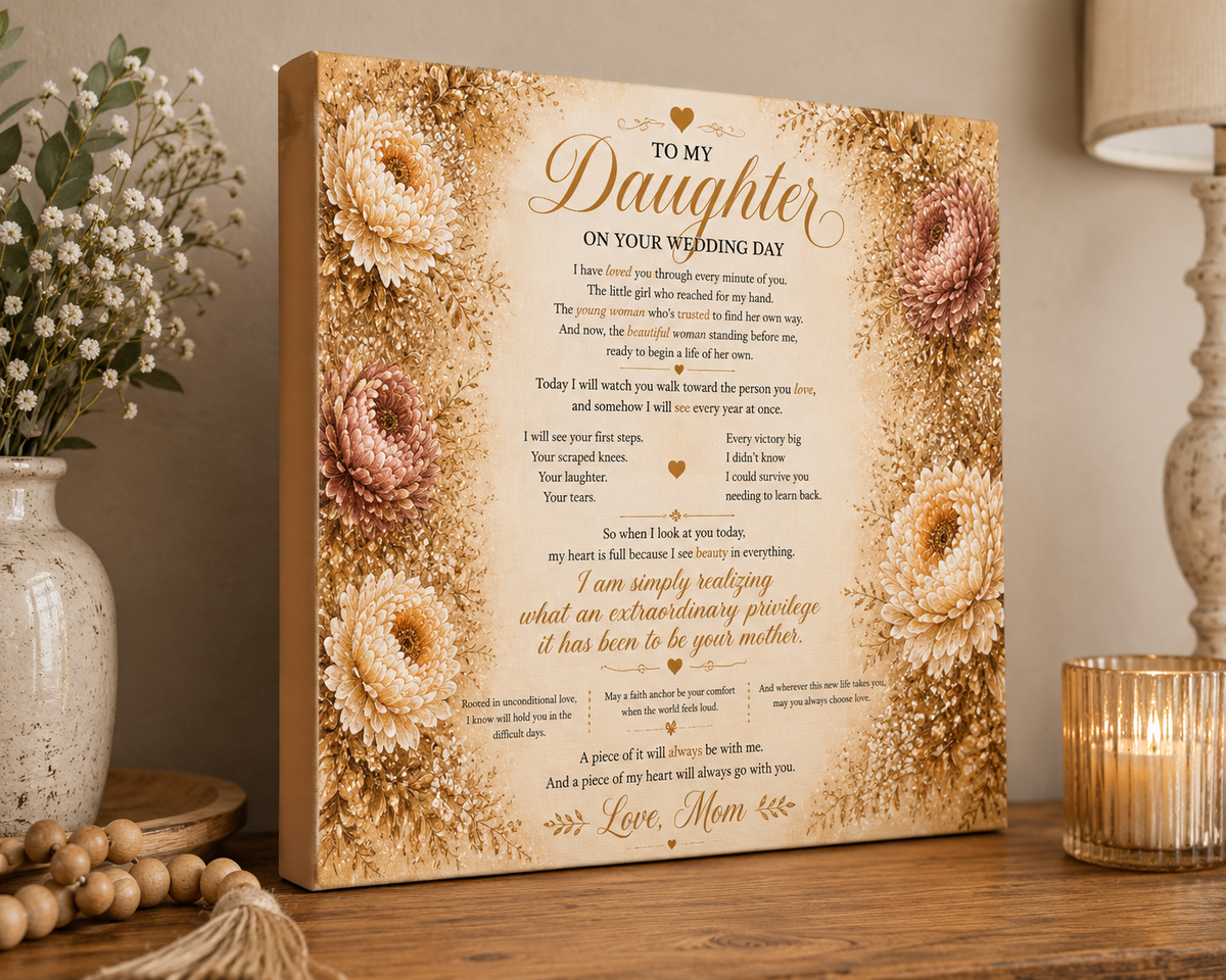 To My Daughter Wedding Poem Canvas