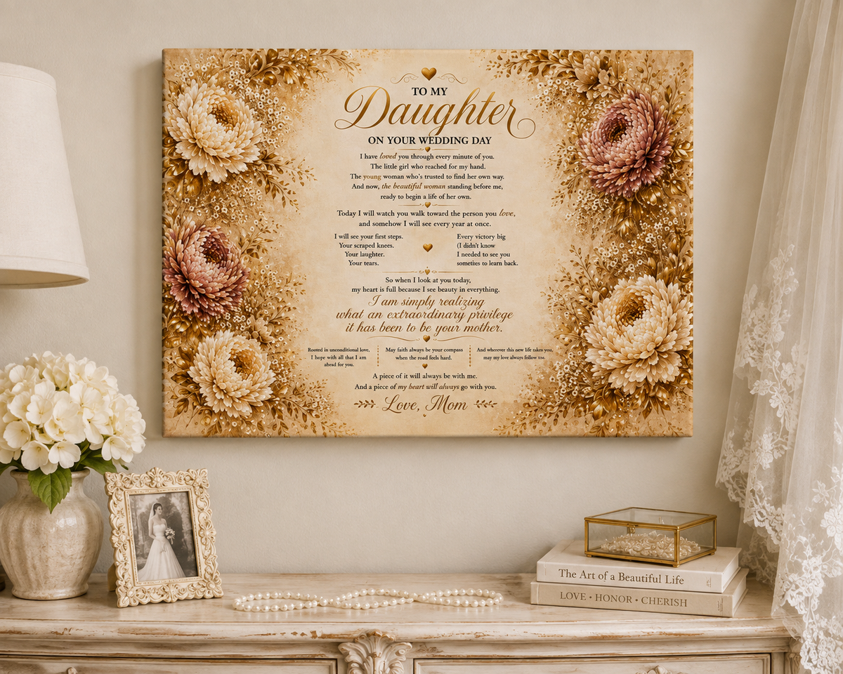 To My Daughter Wedding Poem Canvas