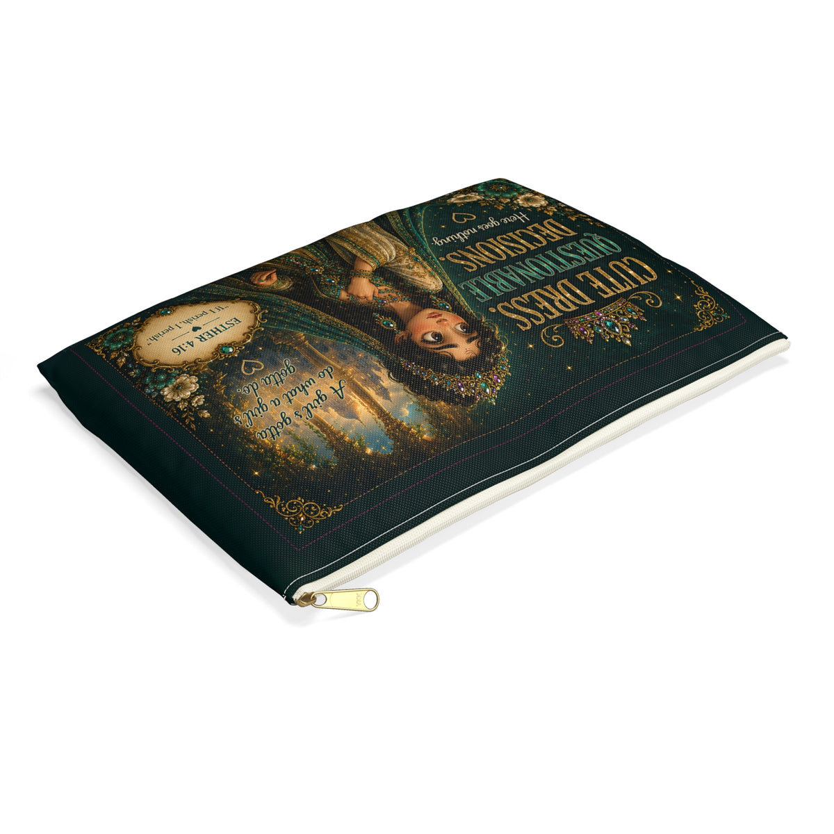 Cute Dress Questionable Decisions accessory pouch | Esther 4:16 inspired design