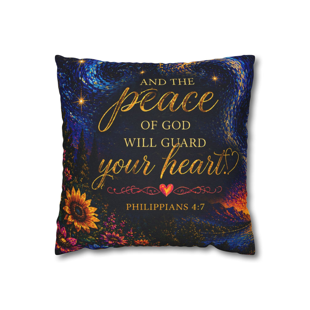 Peace of God Scripture pillowcase | Philippians 4:7 decorative throw