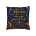 Peace of God Scripture pillowcase | Philippians 4:7 decorative throw