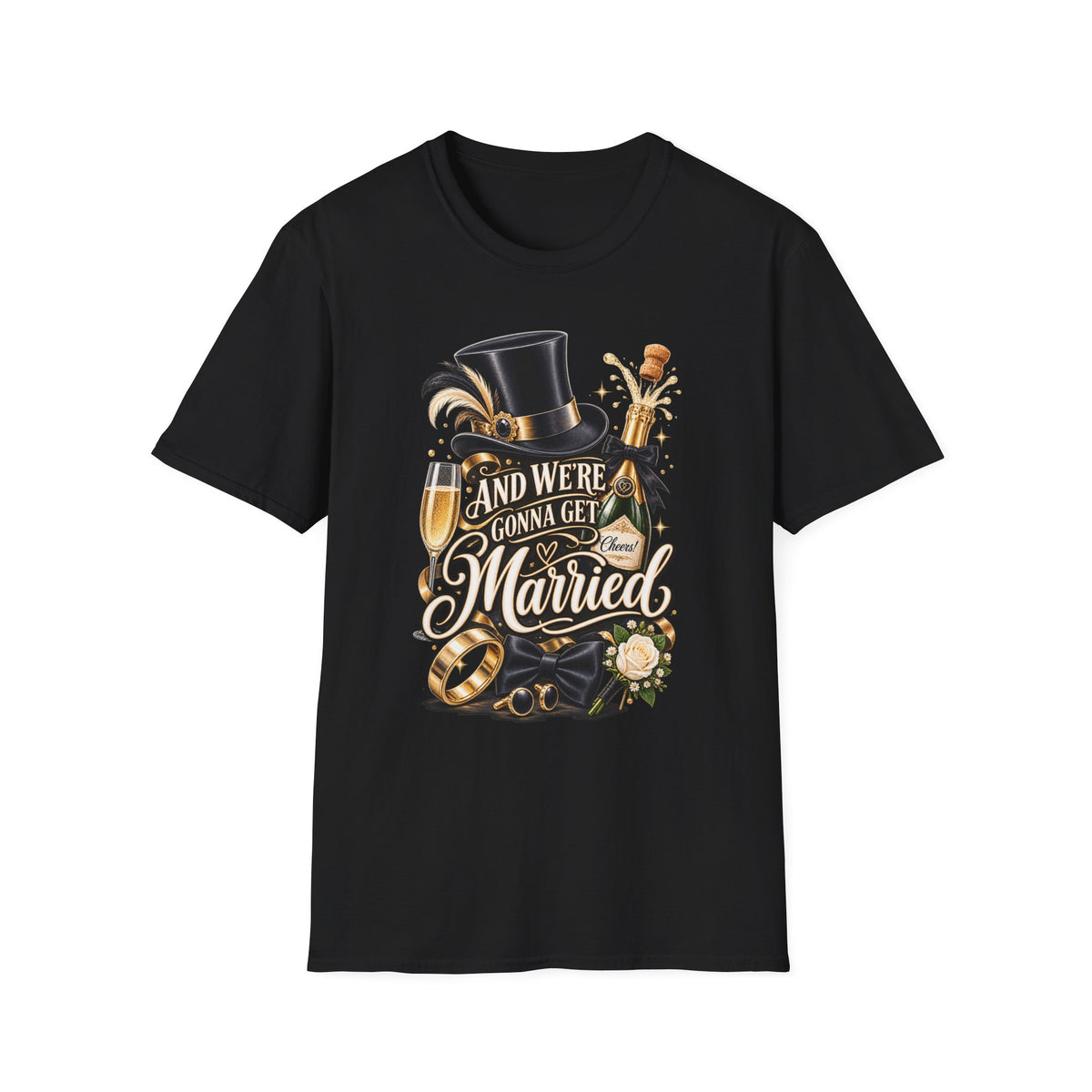 Going to the Chapel Couples T-Shirt | Wedding Veil Ring Bouquet Design