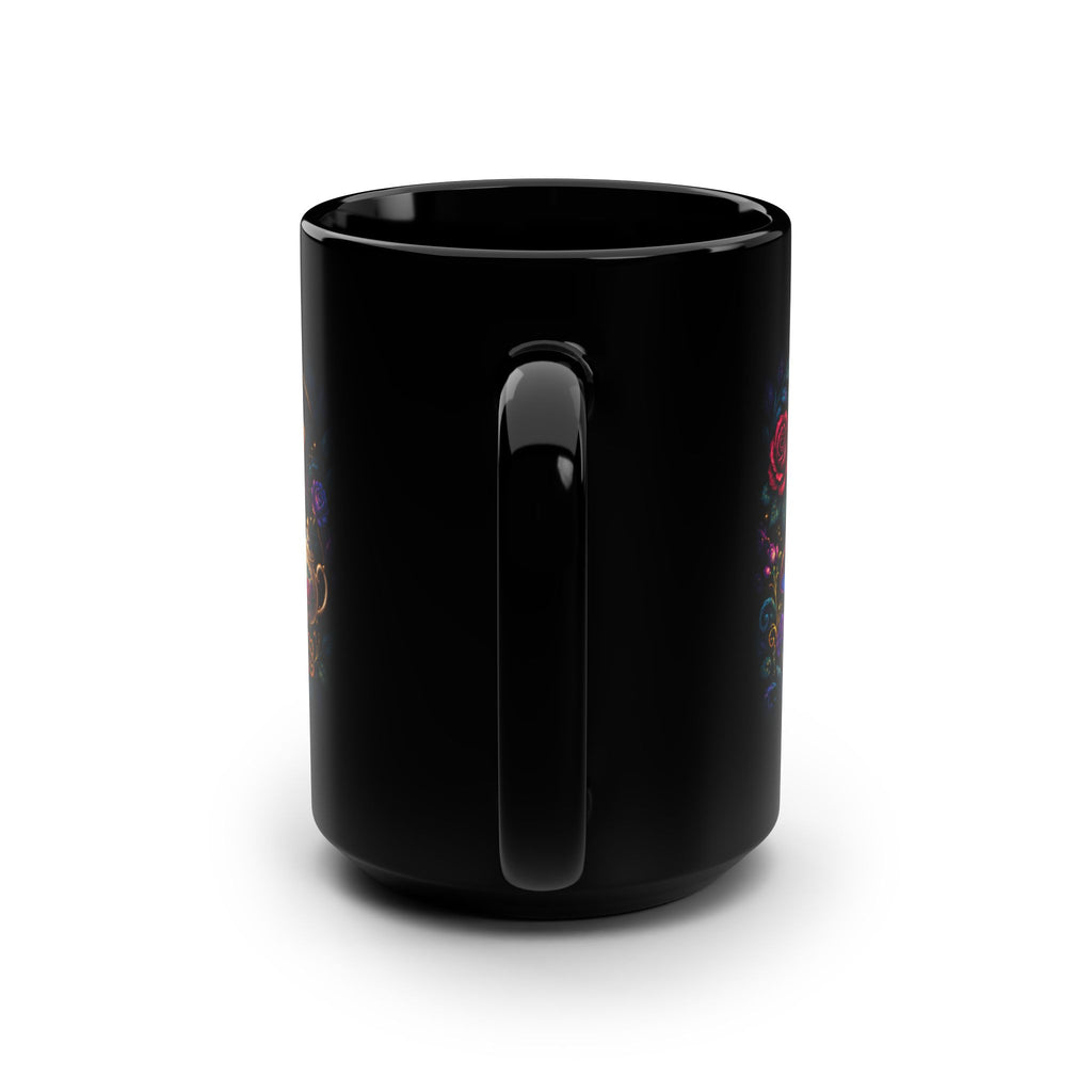 We Are  All Mad Here Mug | Alice Tea Party Black 15oz Ceramic