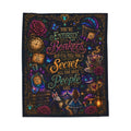 Mad Tea Party Quote Velveteen Plush Blanket | Alice in Wonderland inspired