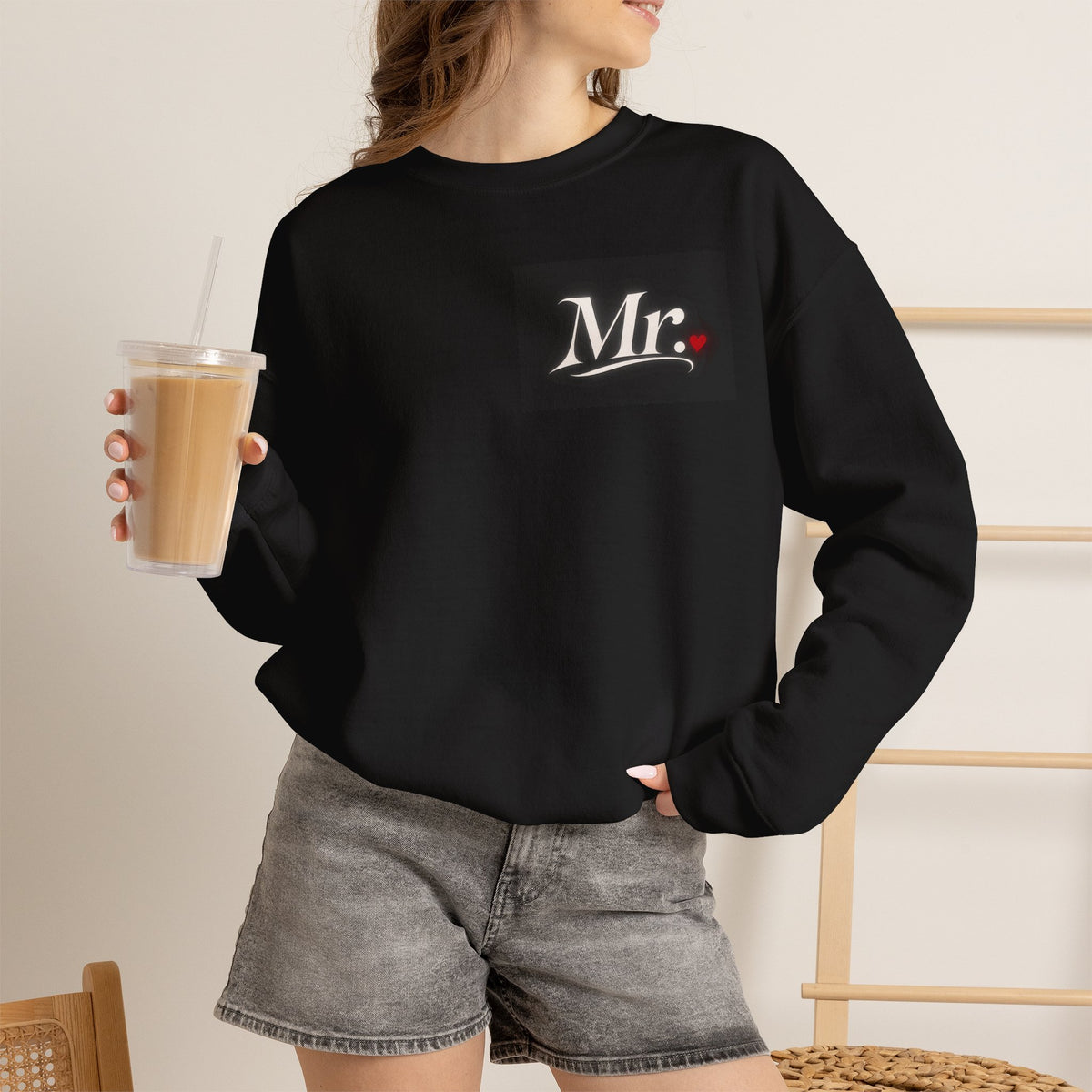 Just Eloped Mountain Scene Sweatshirt | Mrs. Script Chest Logo