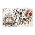 Just Eloped Car Magnet | Wedding Newlywed Bumper Sticker Floral
