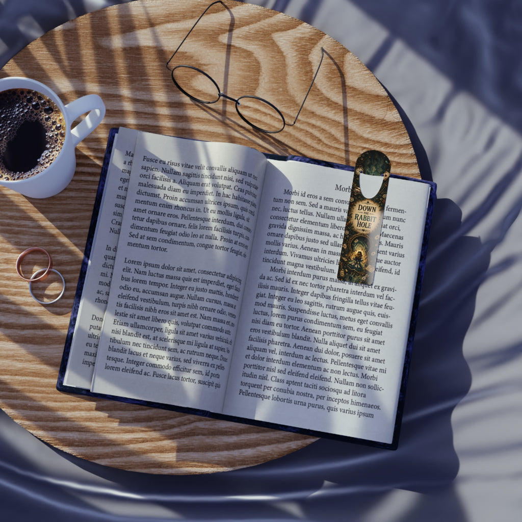 Down the Rabbit Hole Bookmark | Alice in Wonderland Illustration