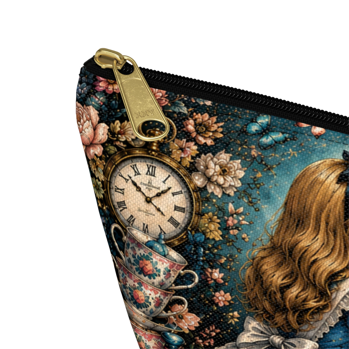 Alice in Wonderland illustration Accessory Pouch | Curiouser Curiouser T-bottom