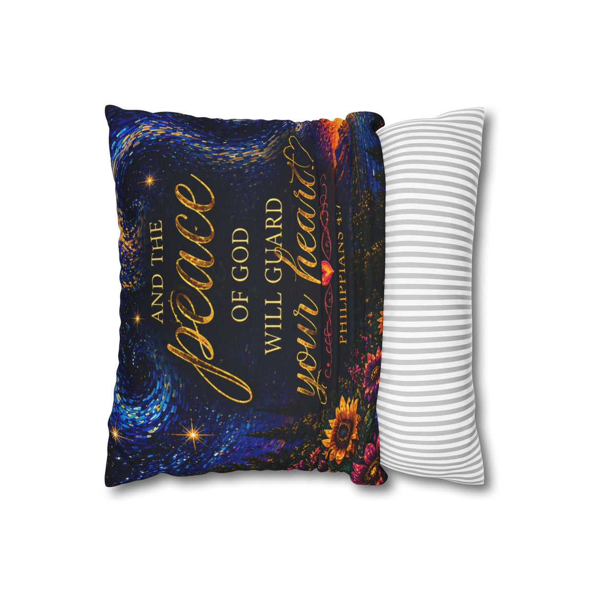 Peace of God Scripture pillowcase | Philippians 4:7 decorative throw