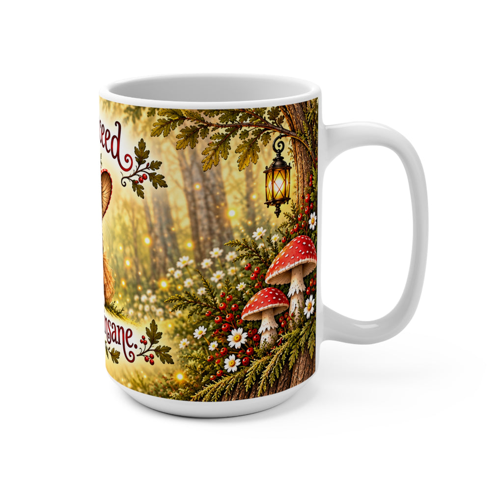 I Will Succeed Because I'm Insane mug | Witch Cat, Autumn Forest, Mushrooms